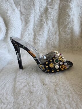 Azalea Wang Multicolor Embellished Floral Espadrille Mule